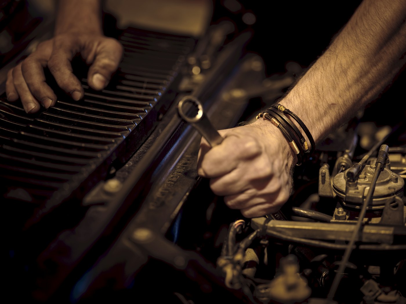 Technician working on a fleet vehicle in the Autocare service bay